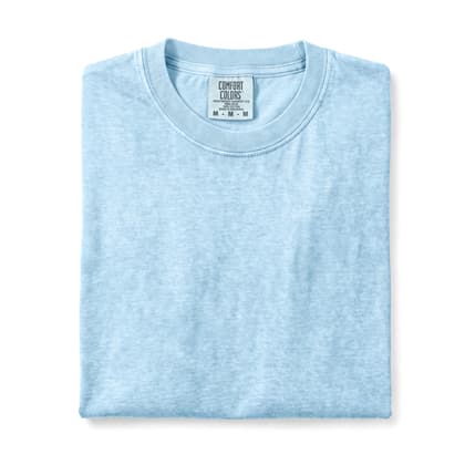Comfort Colors® 1717 — Folded, 12 Scenes mockup in Chambray