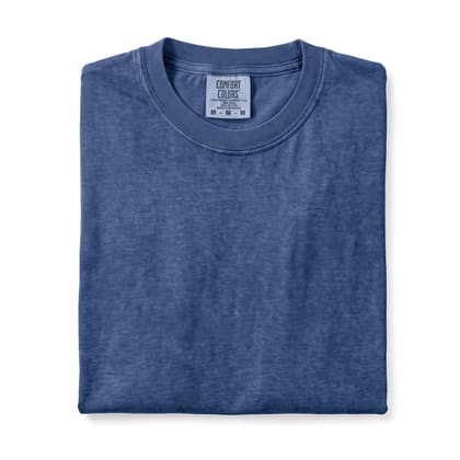 Comfort Colors® 1717 — Folded, 12 Scenes mockup in China Blue