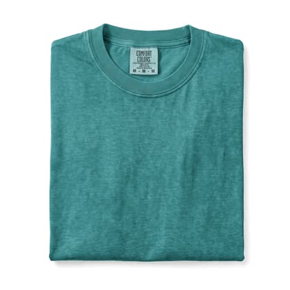 Comfort Colors® 1717 — Folded, 12 Scenes mockup in Emerald