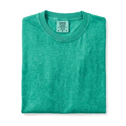 Comfort Colors® 1717 — Folded, 12 Scenes mockup in Island Green