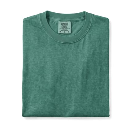 Comfort Colors® 1717 — Folded, 12 Scenes mockup in Light Green