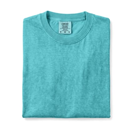 Comfort Colors® 1717 — Folded, 12 Scenes mockup in Seafoam