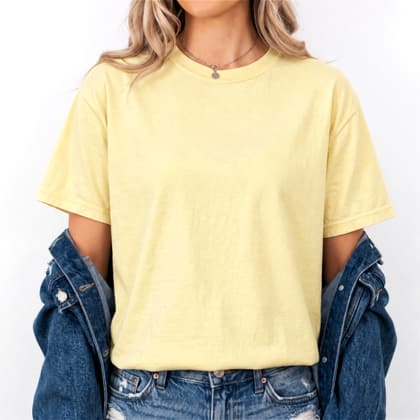 Comfort Colors® 1717 — Worn by a Model mockup in Banana