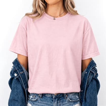 Comfort Colors® 1717 — Worn by a Model mockup in Blossom