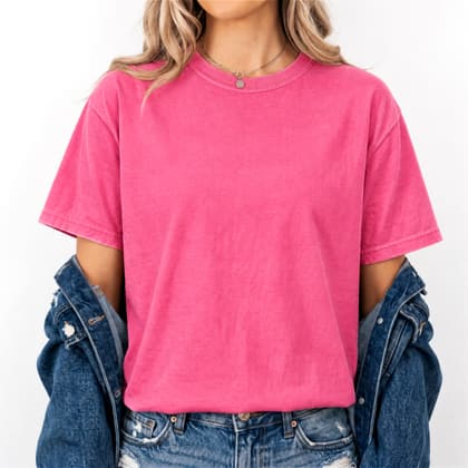 Comfort Colors® 1717 — Worn by a Model mockup in Crunchberry