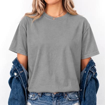 Comfort Colors® 1717 — Worn by a Model mockup in Granite