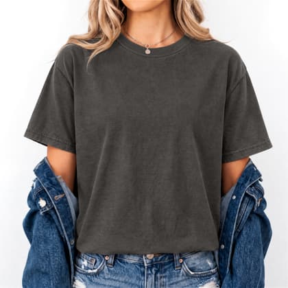 Comfort Colors® 1717 — Worn by a Model mockup in Graphite