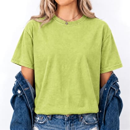Comfort Colors® 1717 — Worn by a Model mockup in Kiwi