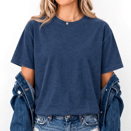 Comfort Colors® 1717 — Worn by a Model mockup in Midnight