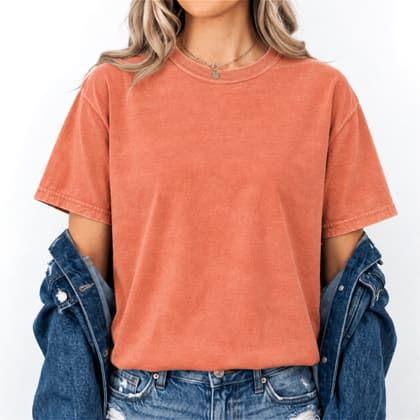 Comfort Colors® 1717 — Worn by a Model mockup in Terracotta