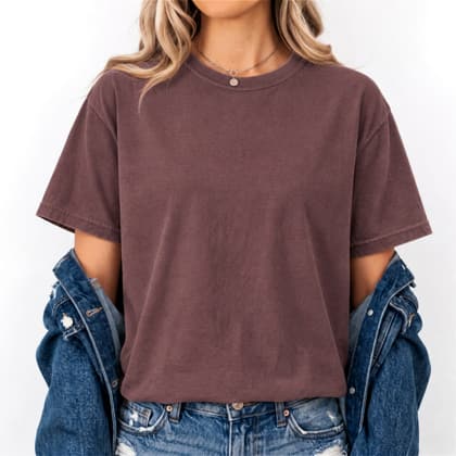 Comfort Colors® 1717 — Worn by a Model mockup in Vineyard