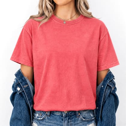 Comfort Colors® 1717 — Worn by a Model mockup in Watermelon
