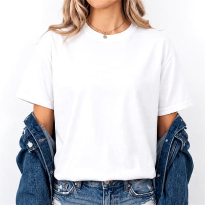 Comfort Colors® 1717 — Worn by a Model mockup in White