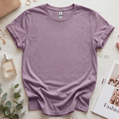 Gildan 64000 Softstyle — Flat Lay mockup in Paragon